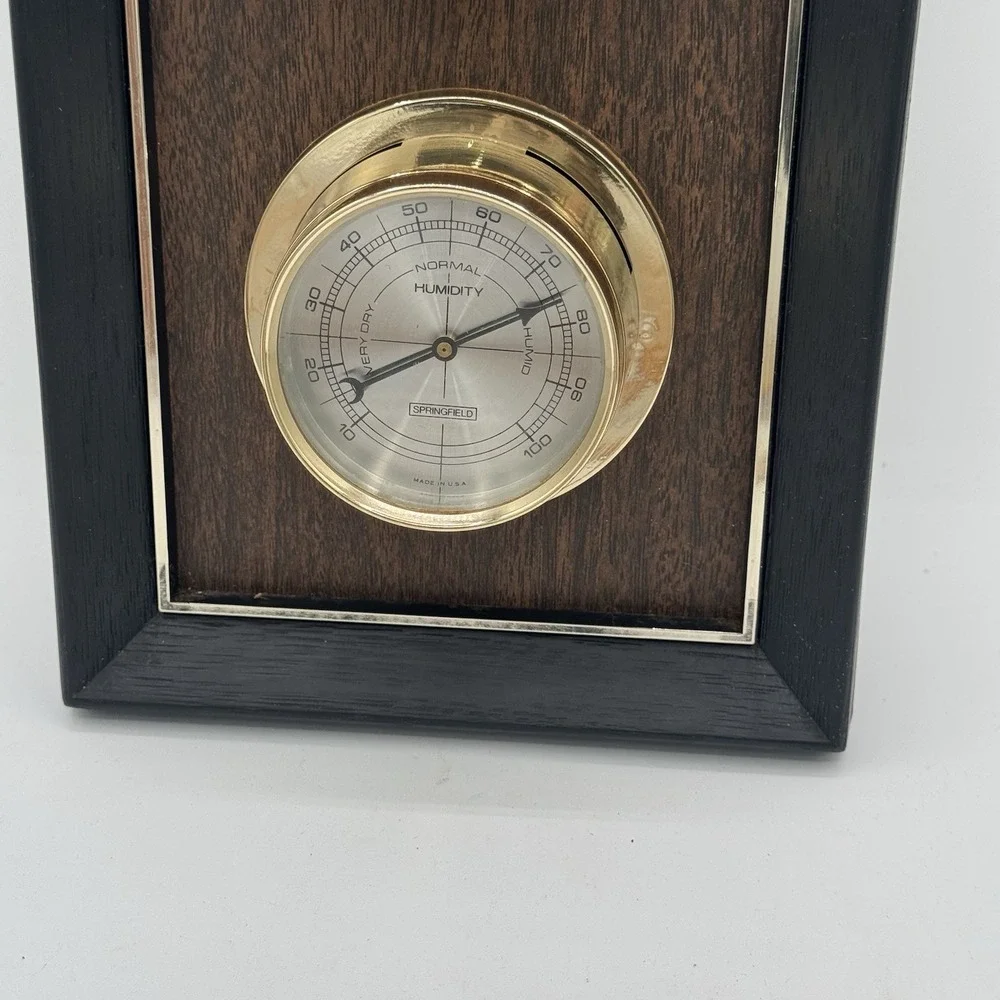 Vtg Springfield Instrument Company 3 Dial Weather Station Thermometer Barometer